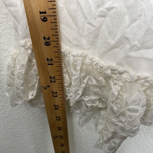 Vtg Energie Milkmaid Fairy Whimsigoth Boho Y2K Top Lace Ruffle Flowy White Sz S - Picture 10 of 10